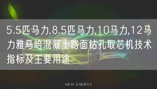 5.5匹马力,8.5匹马力,10马力,12马力雅马哈混凝土路面钻孔取芯机技术指标及主要用途(图1)