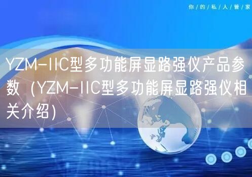 YZM-IIC型多功能屏显路强仪产品参数（YZM-IIC型多功能屏显路强仪相关介绍）(图1)