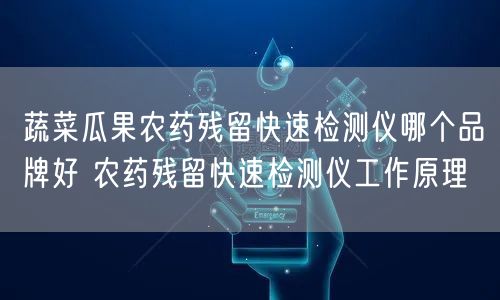 蔬菜瓜果农药残留快速检测仪哪个品牌好 农药残留快速检测仪工作原理(图1)