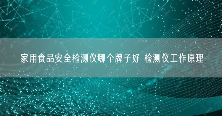家用食品**检测仪哪个牌子好 检测仪工作原理(图1)