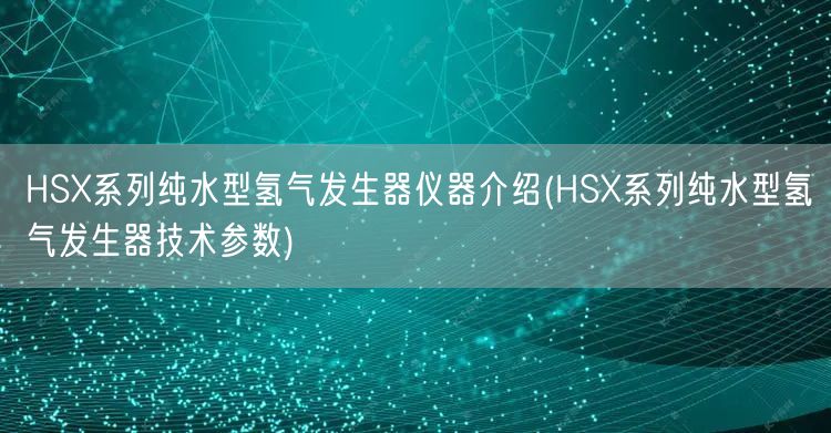 HSX系列纯水型氢气发生器仪器介绍(HSX系列纯水型氢气发生器技术参数)(图1)