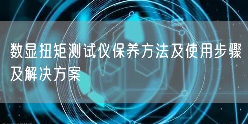 数显扭矩测试仪保养方法及使用步骤及解决方案(图1)