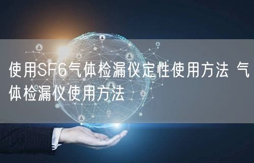 使用SF6气体检漏仪定性使用方法 气体检漏仪使用方法(图1)