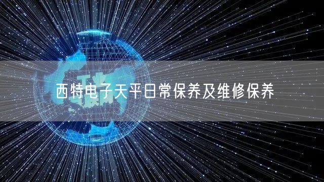西特电子天平日常保养及维修保养(图1)