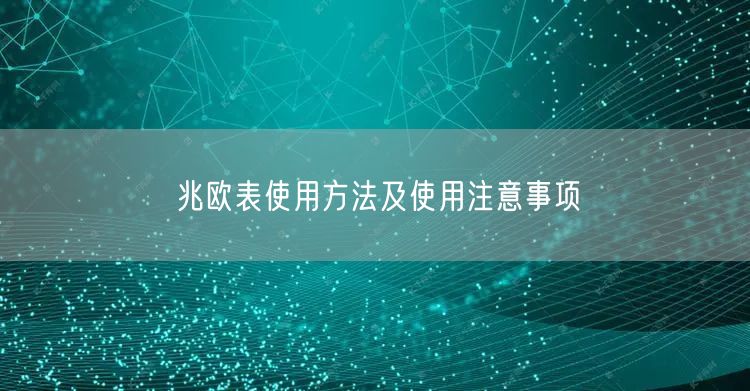 兆欧表使用方法及使用注意事项(图1)