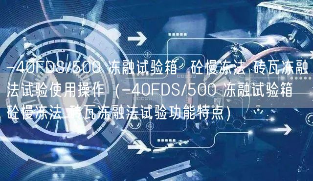 -40FDS/500 冻融试验箱  砼慢冻法 砖瓦冻融法试验使用操作（-40FDS/500 冻融试验箱  砼慢冻法 砖瓦冻融法试验功能特点）(图1)