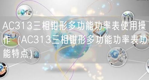 AC313三相钳形多功能功率表使用操作（AC313三相钳形多功能功率表功能特点）(图1)