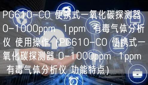 PG610-CO 便携式一氧化碳探测器 0-1000ppm  1ppm  有毒气体分析仪 使用操作（PG610-CO 便携式一氧化碳探测器 0-1000ppm  1ppm  有毒气体分析仪 功能特点）(图1)